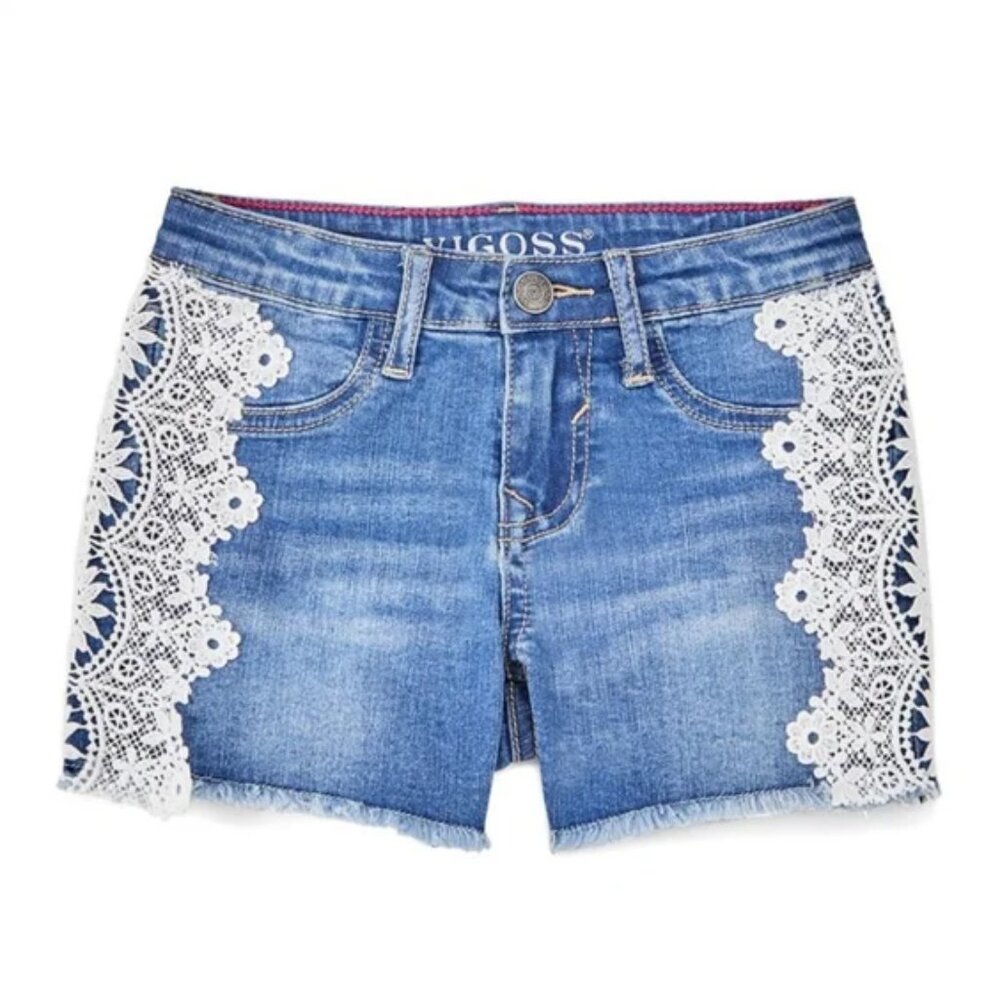 Vigoss Little girl jean shorts with embroidery detailing size 6 (D2)